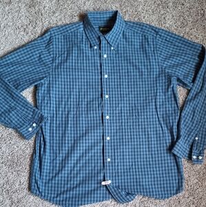 Eddie Bauer Blue Black Striped Men's Dress Shirt